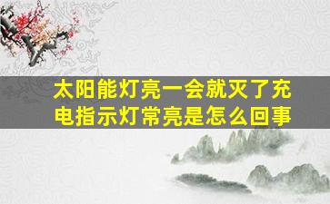 太阳能灯亮一会就灭了充电指示灯常亮是怎么回事