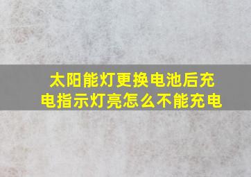 太阳能灯更换电池后充电指示灯亮怎么不能充电