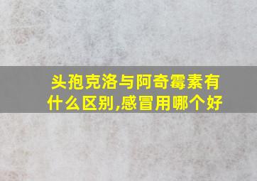 头孢克洛与阿奇霉素有什么区别,感冒用哪个好