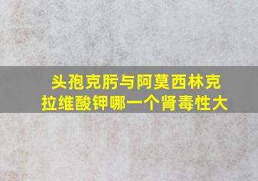 头孢克肟与阿莫西林克拉维酸钾哪一个肾毒性大