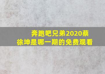 奔跑吧兄弟2020蔡徐坤是哪一期的免费观看