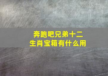 奔跑吧兄弟十二生肖宝箱有什么用