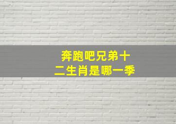 奔跑吧兄弟十二生肖是哪一季