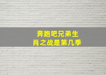 奔跑吧兄弟生肖之战是第几季