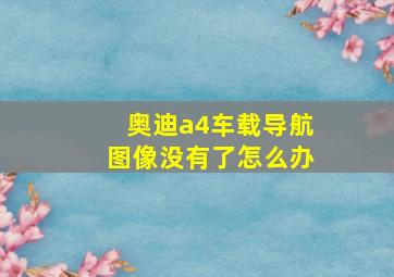 奥迪a4车载导航图像没有了怎么办