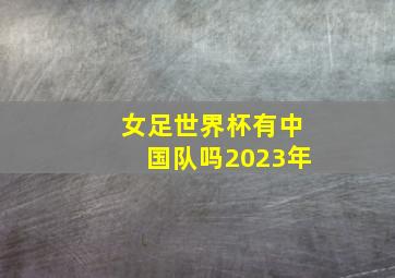 女足世界杯有中国队吗2023年