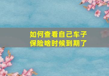 如何查看自己车子保险啥时候到期了