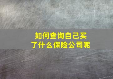 如何查询自己买了什么保险公司呢