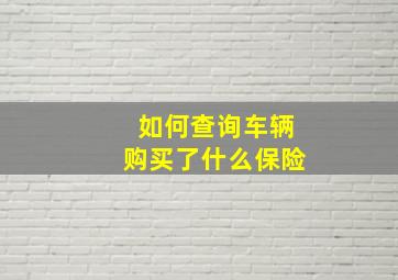 如何查询车辆购买了什么保险