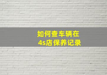 如何查车辆在4s店保养记录