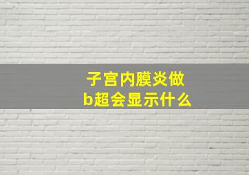 子宫内膜炎做b超会显示什么