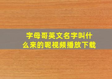 字母哥英文名字叫什么来的呢视频播放下载