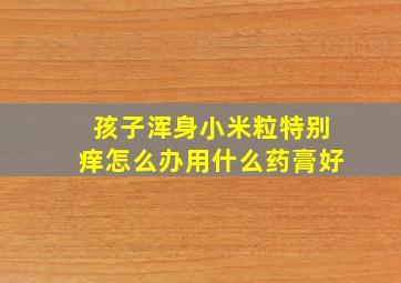 孩子浑身小米粒特别痒怎么办用什么药膏好