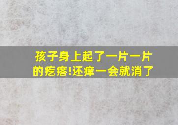 孩子身上起了一片一片的疙瘩!还痒一会就消了