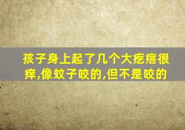 孩子身上起了几个大疙瘩很痒,像蚊子咬的,但不是咬的