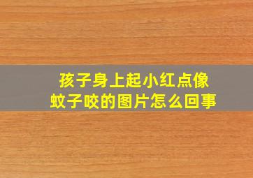 孩子身上起小红点像蚊子咬的图片怎么回事