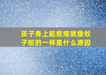 孩子身上起疙瘩就像蚊子咬的一样是什么原因