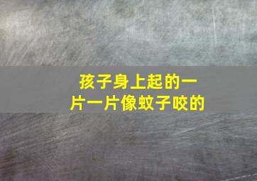 孩子身上起的一片一片像蚊子咬的