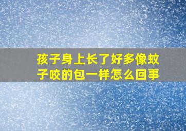 孩子身上长了好多像蚊子咬的包一样怎么回事