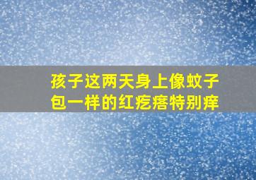 孩子这两天身上像蚊子包一样的红疙瘩特别痒