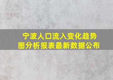 宁波人口流入变化趋势图分析报表最新数据公布