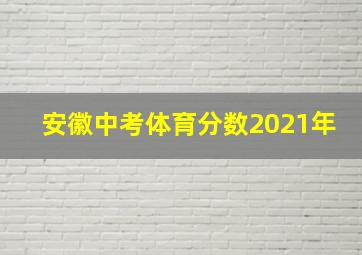 安徽中考体育分数2021年