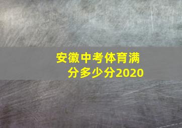 安徽中考体育满分多少分2020