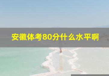 安徽体考80分什么水平啊