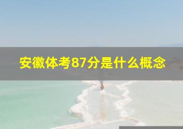 安徽体考87分是什么概念