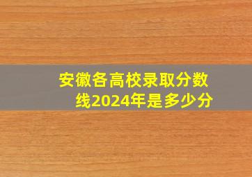 安徽各高校录取分数线2024年是多少分