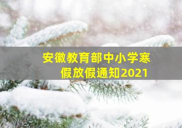 安徽教育部中小学寒假放假通知2021