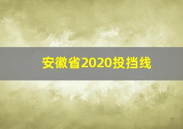 安徽省2020投挡线