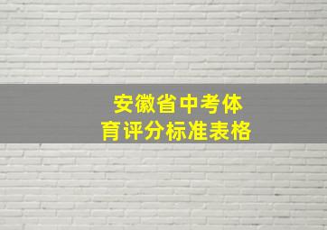 安徽省中考体育评分标准表格