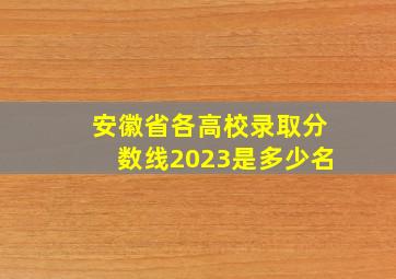 安徽省各高校录取分数线2023是多少名