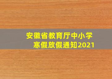 安徽省教育厅中小学寒假放假通知2021