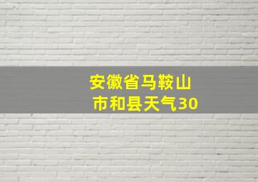 安徽省马鞍山市和县天气30