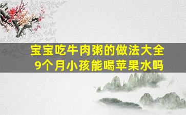 宝宝吃牛肉粥的做法大全9个月小孩能喝苹果水吗