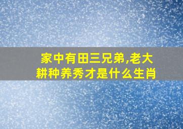 家中有田三兄弟,老大耕种养秀才是什么生肖