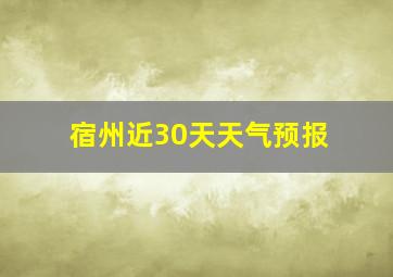 宿州近30天天气预报