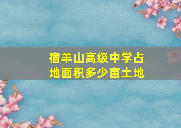 宿羊山高级中学占地面积多少亩土地