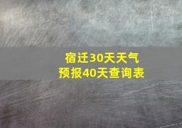 宿迁30天天气预报40天查询表