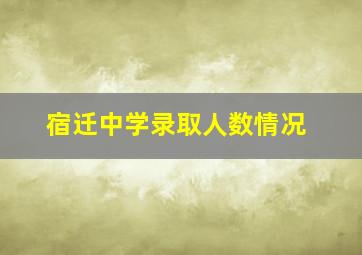 宿迁中学录取人数情况