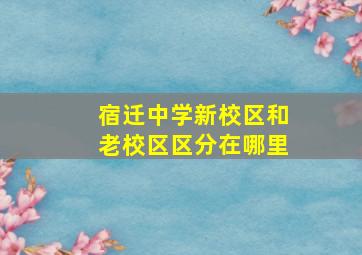 宿迁中学新校区和老校区区分在哪里