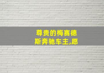 尊贵的梅赛德斯奔驰车主,愿