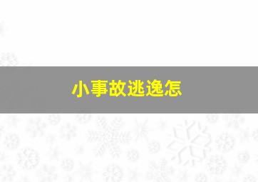 小事故逃逸怎