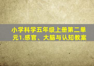 小学科学五年级上册第二单元1.感官、大脑与认知教案