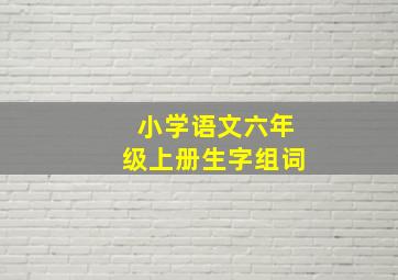 小学语文六年级上册生字组词