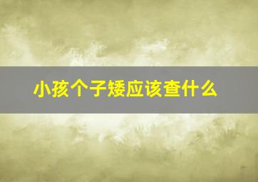 小孩个子矮应该查什么