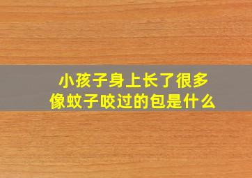 小孩子身上长了很多像蚊子咬过的包是什么