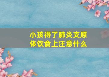 小孩得了肺炎支原体饮食上注意什么